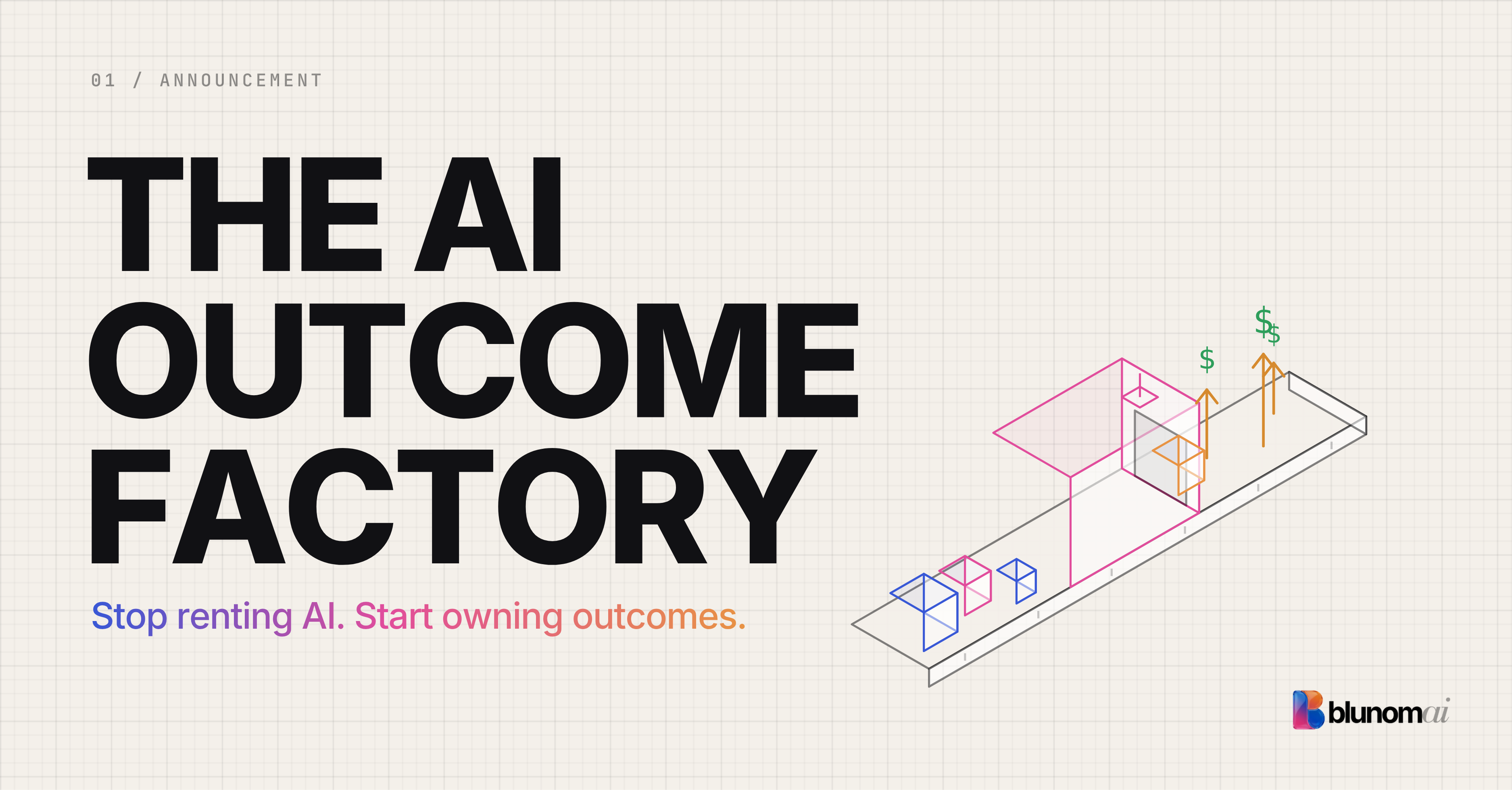 What Is an AI Outcome Factory? Technology, Process, People: Blunom AI blog article